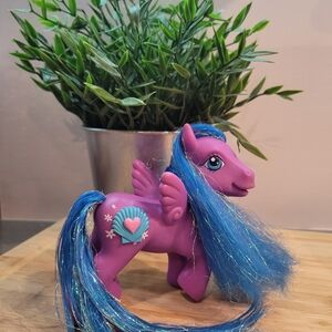 Purple Winged Pony Toy with Blue Mane